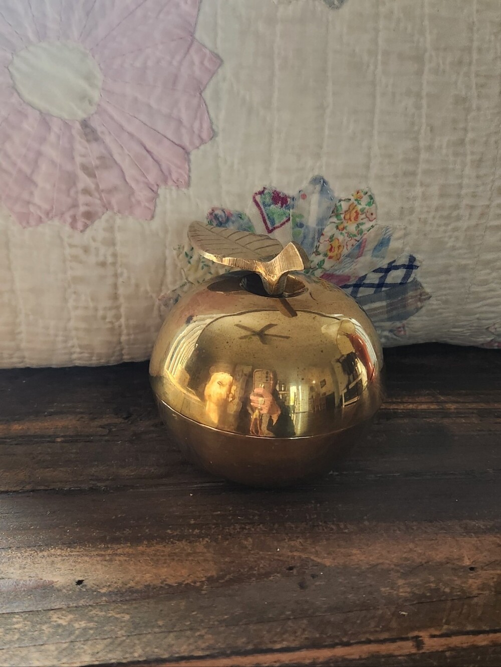 Brass Apple Trinket Box